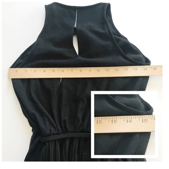 Shoshanna Black Joyce Jersey Pleated Maxi Dress, size S, Halter Neck. - Picture 8 of 8